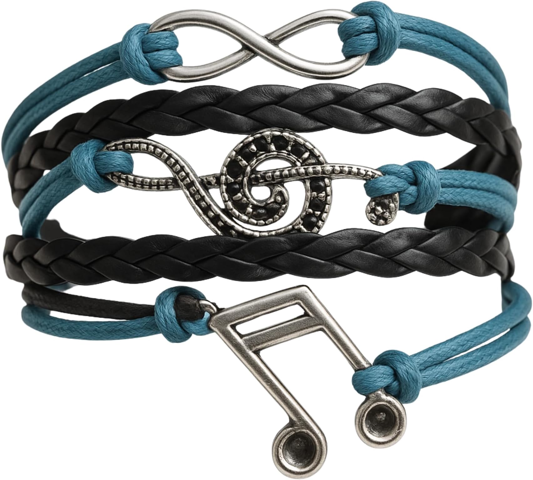 Infinity Collection - Charm Bracelet with Music, Bracelets for Women, Teens, and Girls. Adjustable Bracelet for Musicians. Gift for Music Lovers