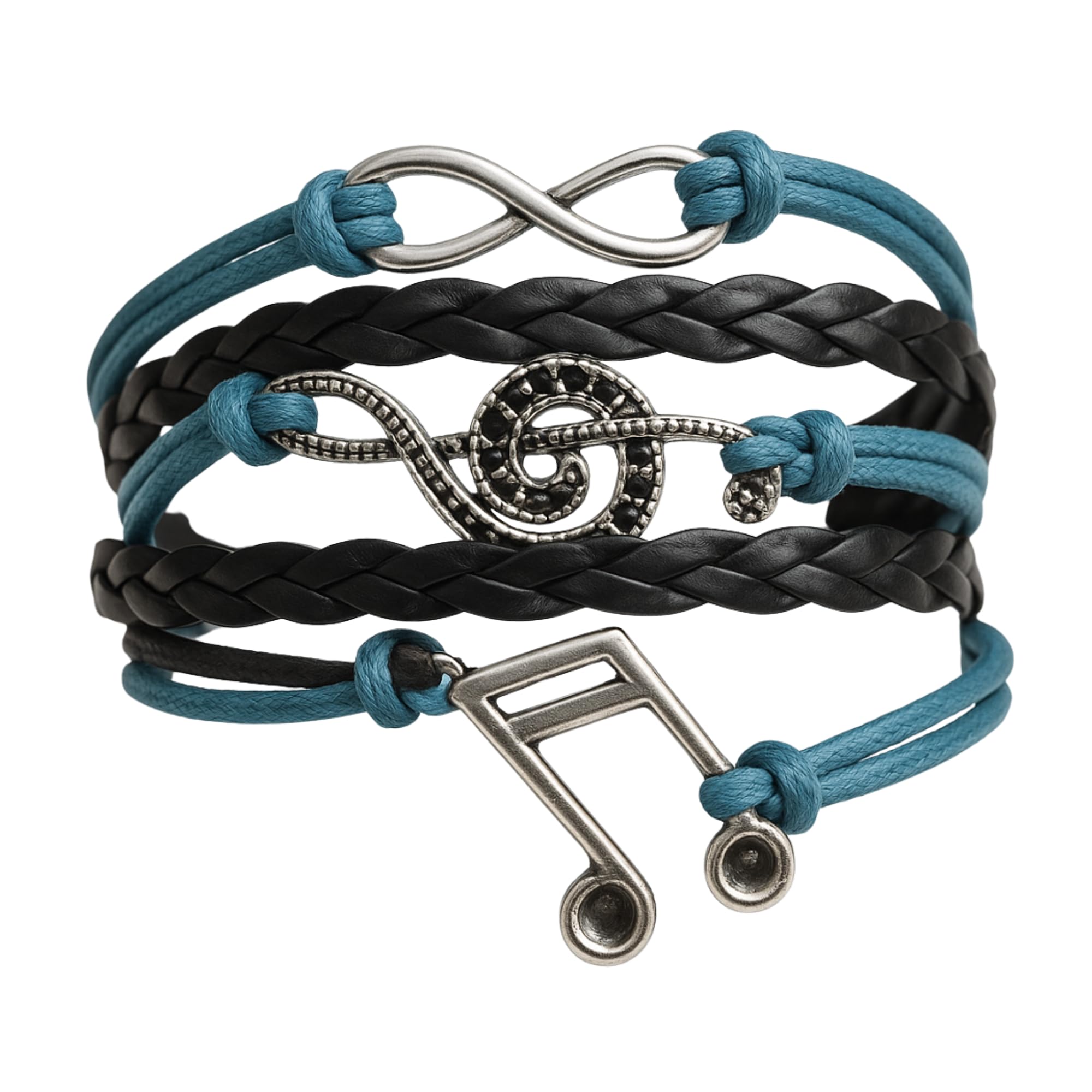 Infinity Collection - Charm Bracelet with Music, Bracelets for Women, Teens, and Girls. Adjustable Bracelet for Musicians. Gift for Music Lovers