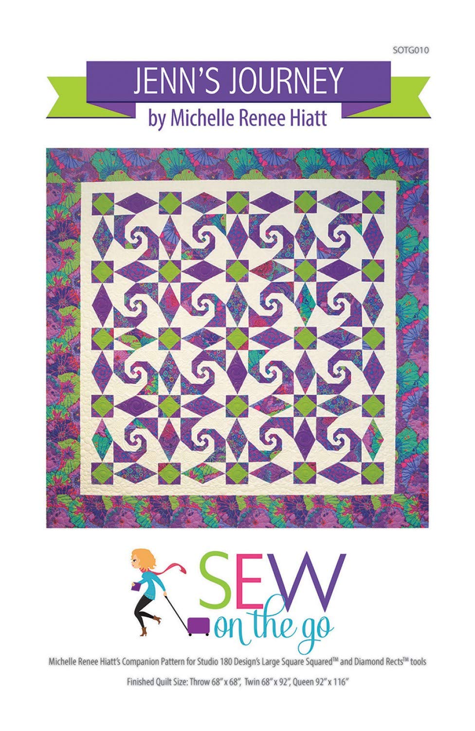 Sew on The Go Quilt Pattern - Jenn's Journey (Instructions for Three Pattern Sizes Included)
