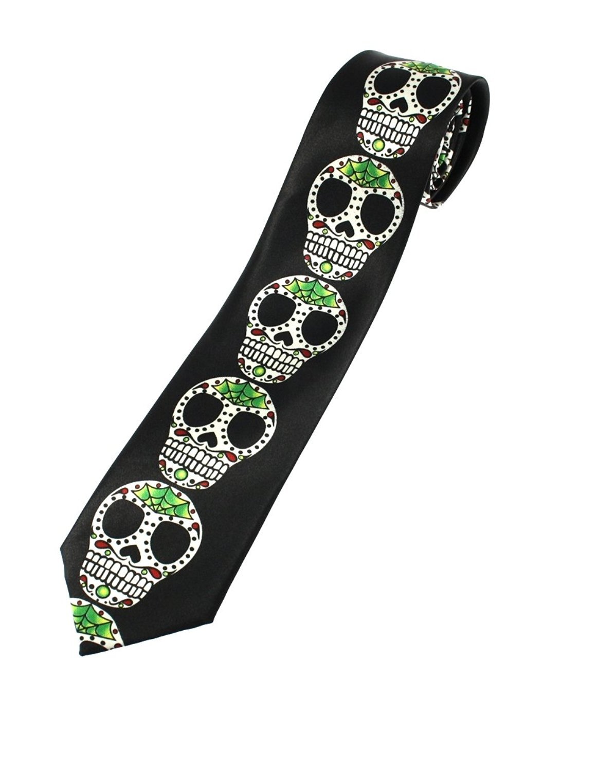 Zac's Alter Ego Sugar Skulls on Black Tie For Fancy Dress