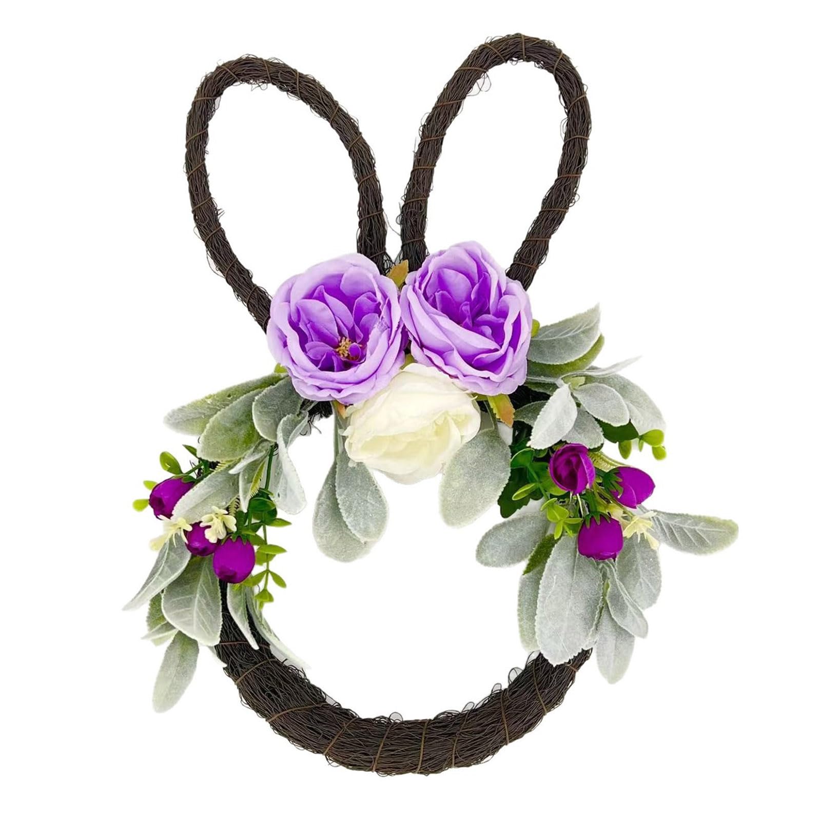 Elnwnnkc Colorful Festival Easter Rabbits Eggs Wreath From Silk Simulated Design for Pleased Indoor Outdoors Use Rabbits Wreath