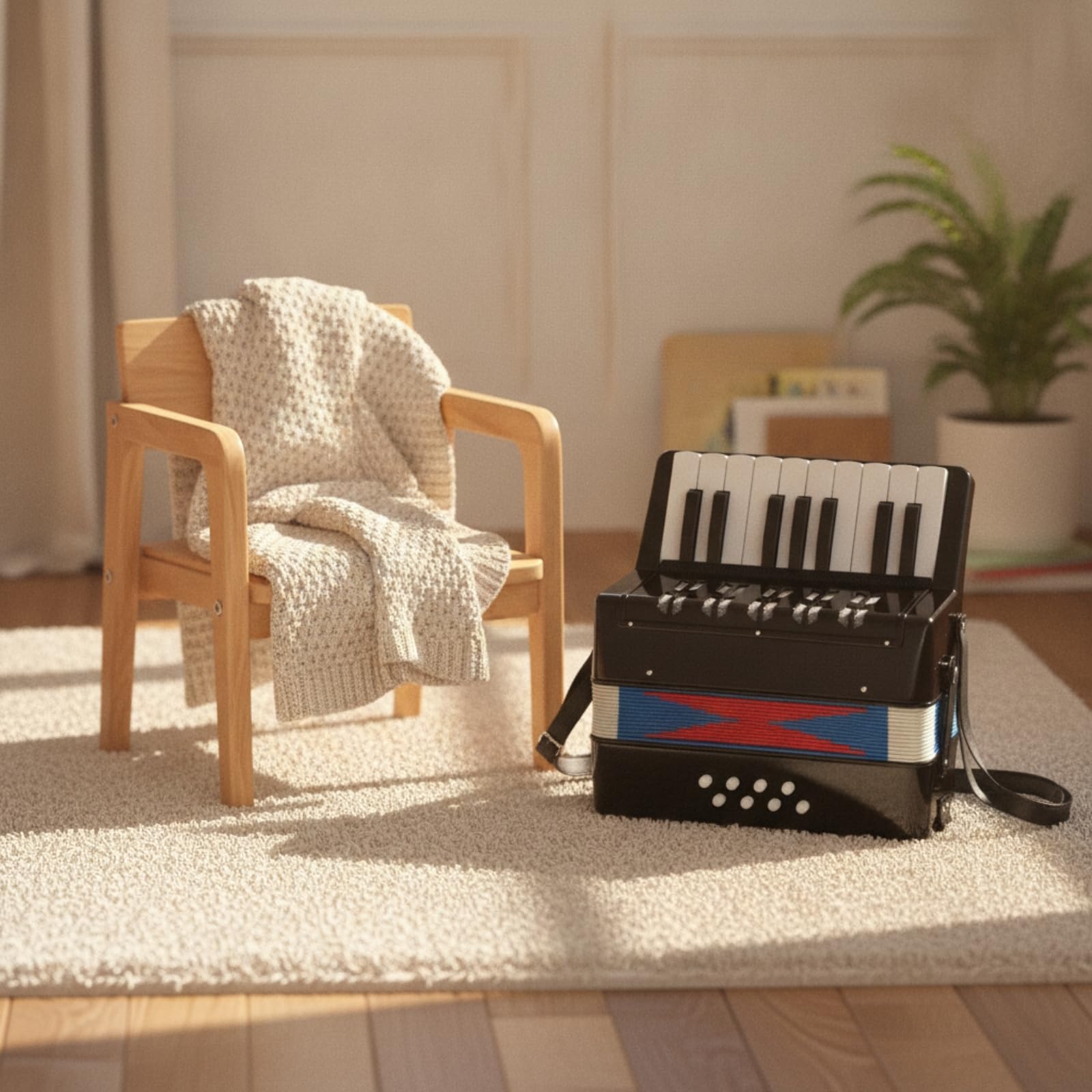 Acorón 17 Teclas Didáctico Acorón con Teclas Piano Mini Instrumento para Niños, Casa