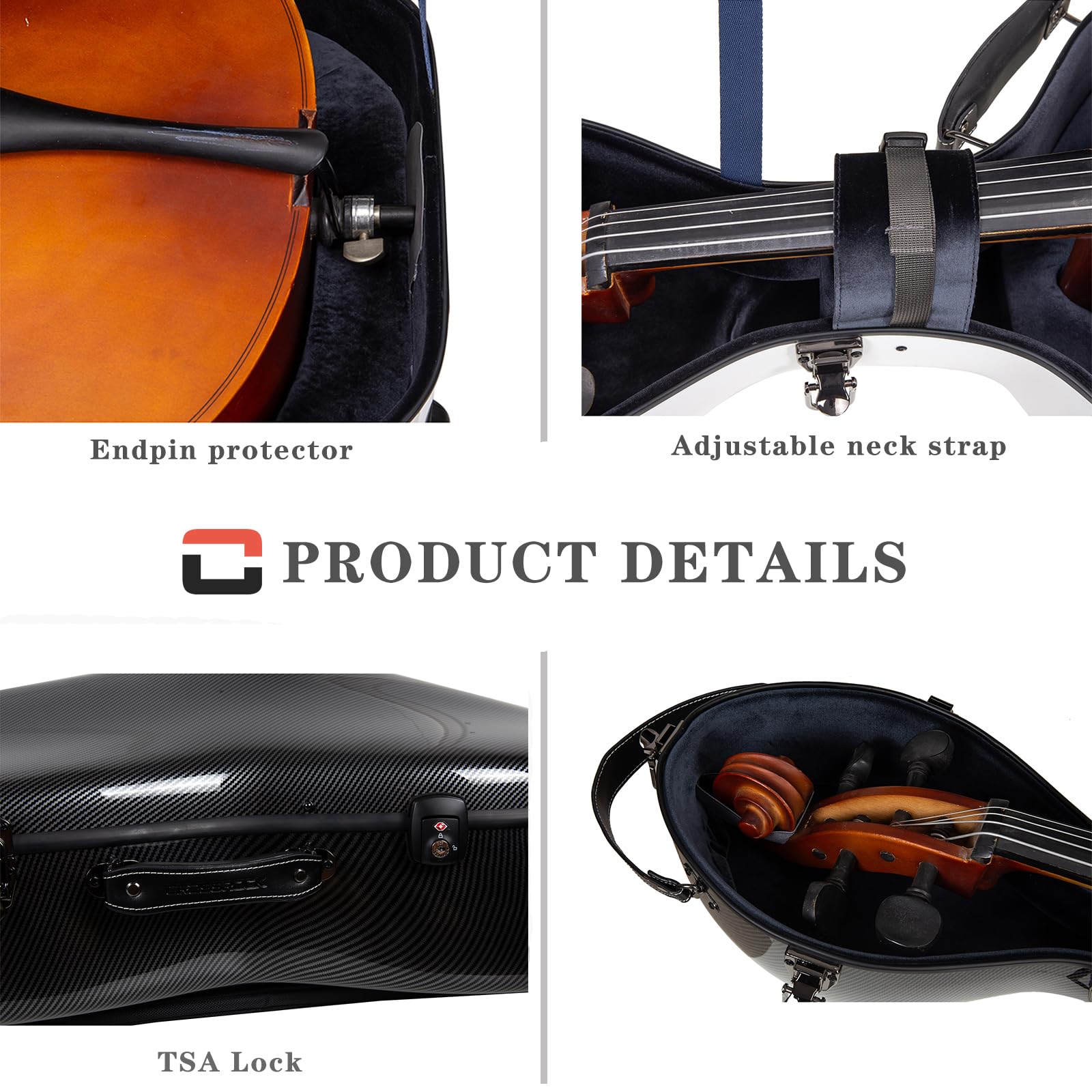 Amazon.com: Crossrock Ultra-light Fiberglass Cello Case with