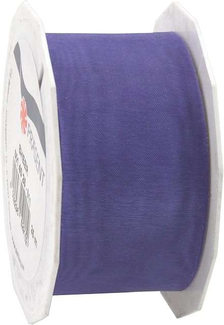 PRÄSENT C.E. Pattberg Sheer Organza Ribbon Purple, 27 Yards Gift Wrap Ribbon, 1.6 inches Width, Accessories for Decoration & Handicrafts, Ribbon for Presents, for Every Occasion, 40 mm, 6014025-611