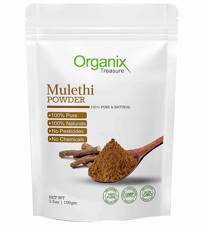 Buy Organix Treasure Pure & Natural Mulethi Powder For Skin Whitening