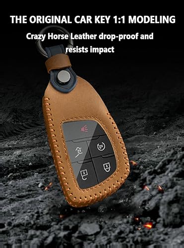 Miniatura 10 de Funda de cuero para llavero GMC, funda protectora de llavero inteligente compatible con Chevy Silverado 1500 LT para GMC Sierra Yukon Suburban Tahoe