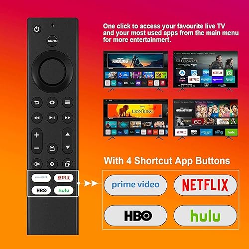 Miniatura 4 de 2 piezas de control remoto universal NS-RCFNA-21 CT-RC1US-21 para Insignia Fire TV y Toshiba Fire TV con Prime VideoNetflixHBO teclas de acceso