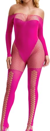 Lace Jumpsuit For Women Fishnet Bodysuit Full Body Rave Outfits Glow Party Club Outfits Thick