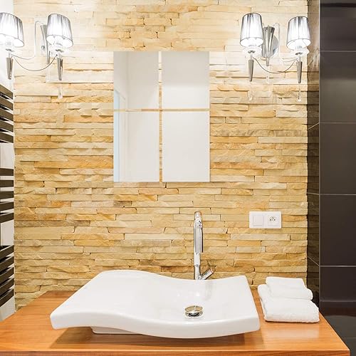Miniatura 6 de 15 hojas autoadhesivas de espejo flexibles sin vidrio, azulejos de espejo de plástico, calcomanías de pared para decoración del hogar, 4 x 6
