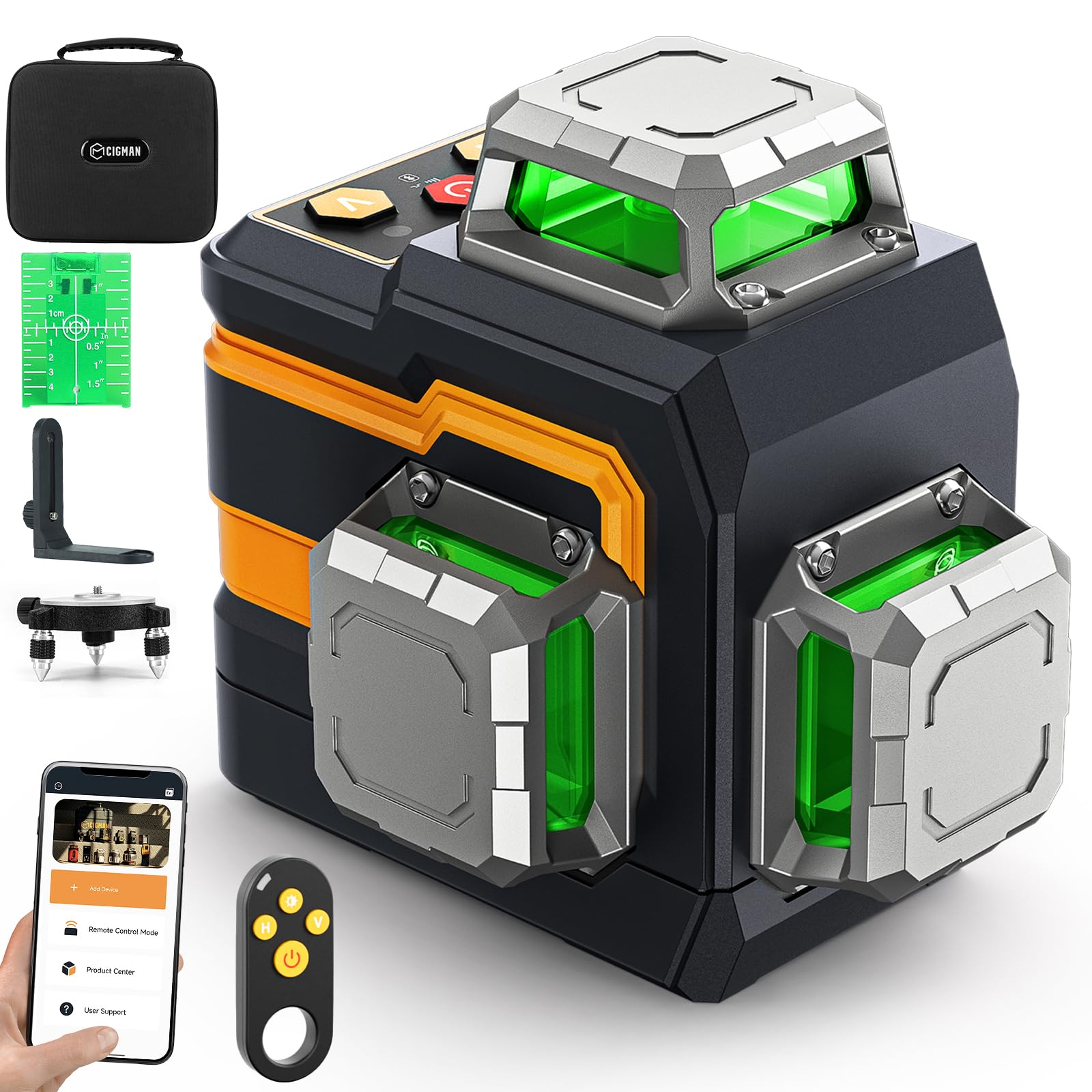 CIGMAN 屋外 12ライン レーザーレベル 楽天市場】【楽天1位】レーザー墨出し器 高輝度12ライングリーンレーザー レーザー墨出し器 スキャナー