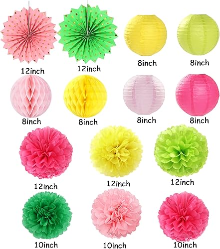 Miniatura 15 de Decoraciones de fiesta de otoño de melocotón beige y naranja, 14 faroles de papel, 14 piezas de otoño de cosecha de Acción de Gracias, cumpleaños