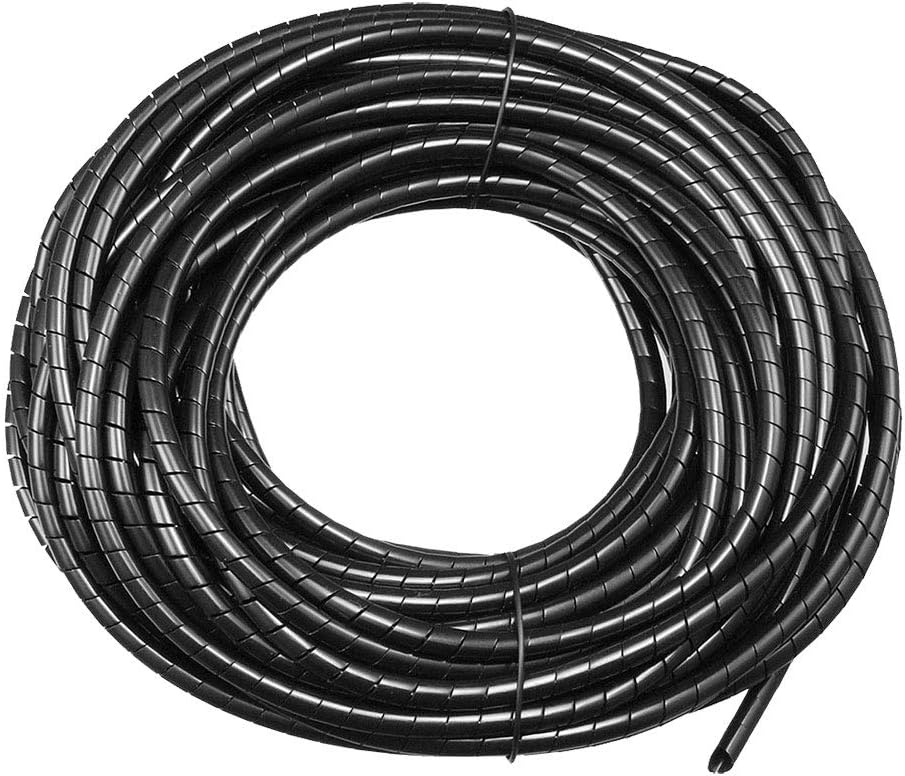 uxcell 2.8mm Flexible Spiral Cable Wrap Wire Cord Wraps Manage Cord 22M Length Black