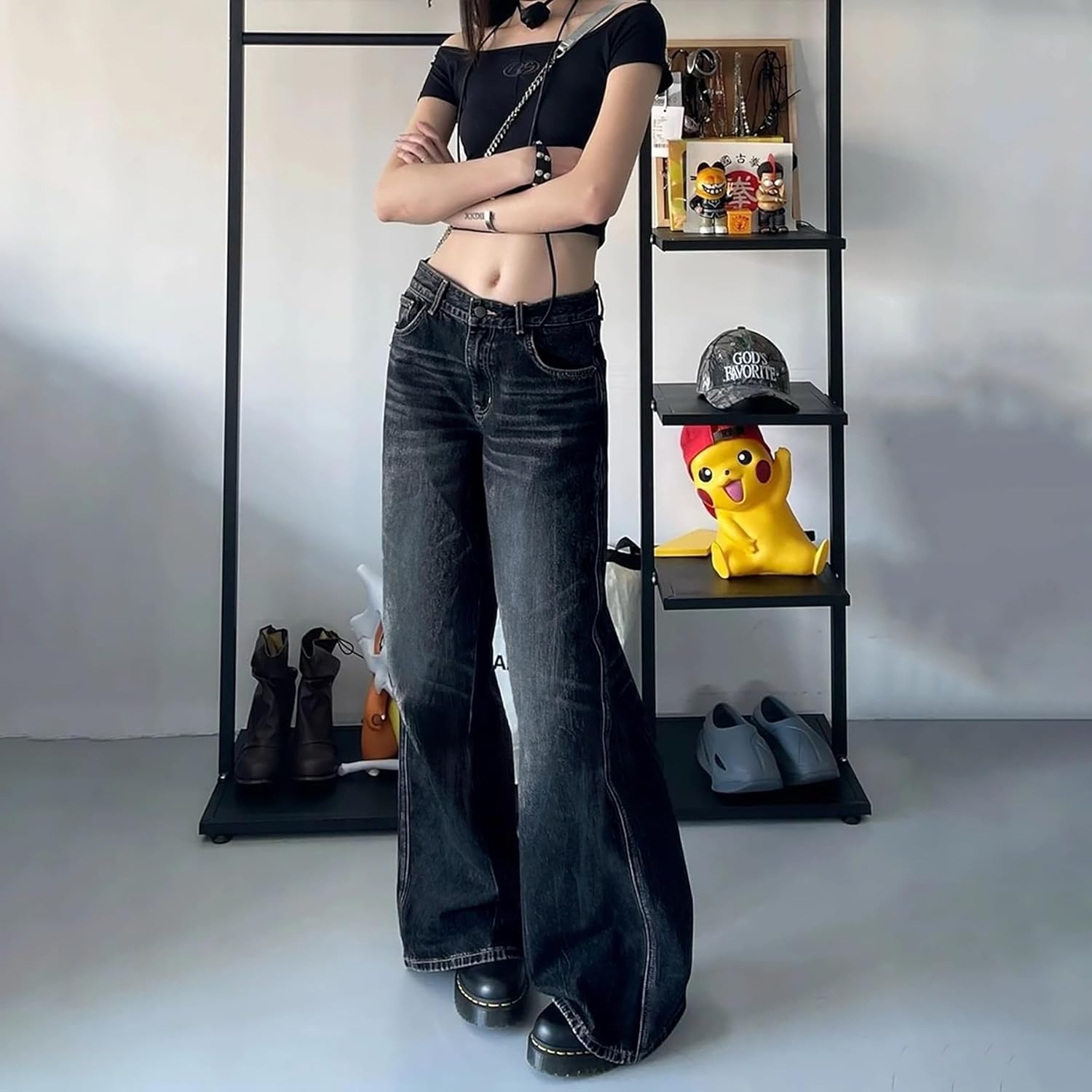 EMMIOL Baggy Jeans for Women, Wide Leg Jeans Plus Size Boyfriends Denim Pants, Y2K Vintage Style