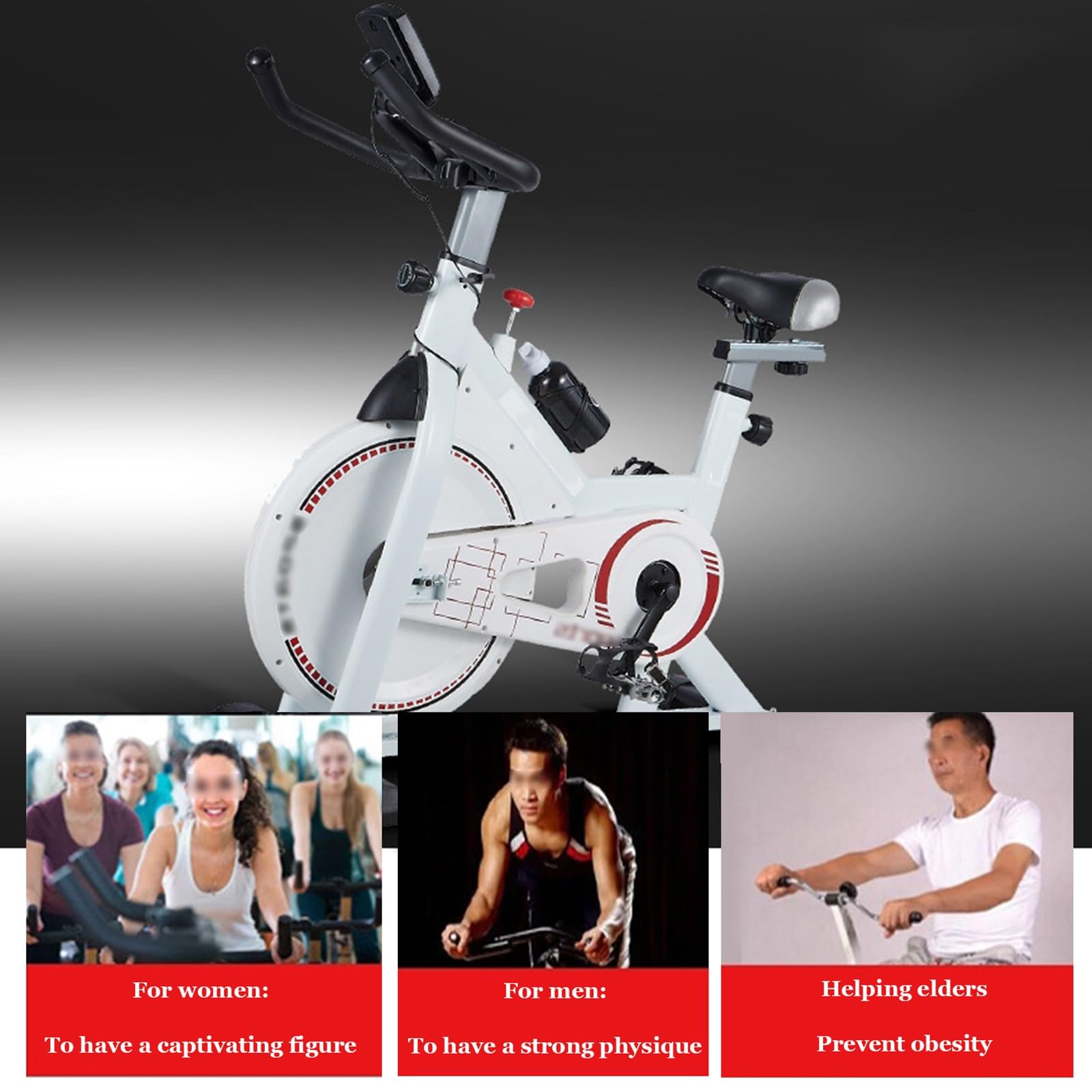 Rower spinningowy do użytku domowego, urządzenie fitness do domu, rower treningowy, urządzenie do treningu kardio, pojemność 120 kg