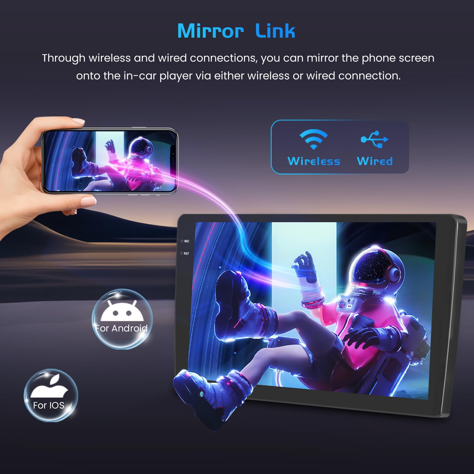 Inefala 4+128G Android 15 Autoradio pour Peugeot 307 307CC 307SW 2002-2013, 9'' In-Cell Bildschirm avec sans Fil Carplay et Android Auto Lien Miroir Radio FM/RDS GPS WiFi Bluetooth SWC Caméra de Recul