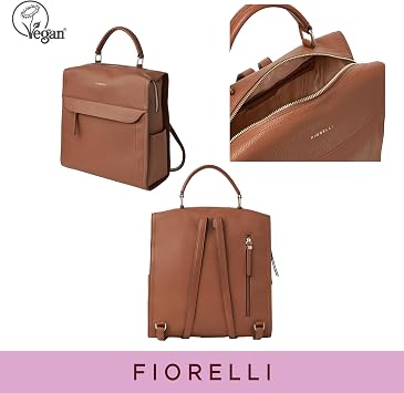 Fiorelli Women's Isla Large Backpack, Stylish Backpack with Adjustable Straps & Pockets, Tan Faux Leather