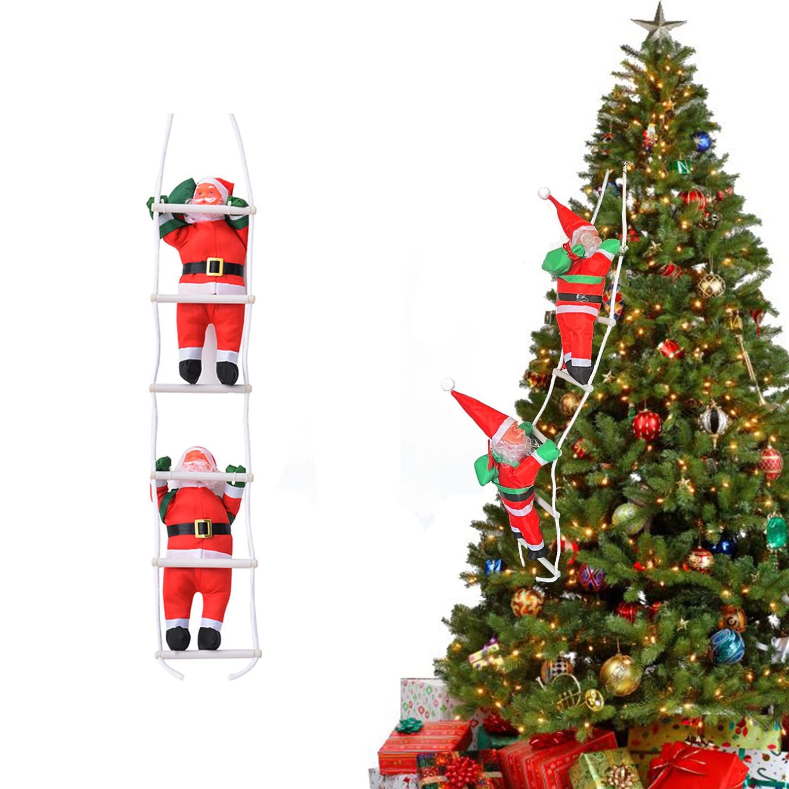 Amazon.co.jp: SYANG はしごサンタクロース クリスマス飾り サンタ
