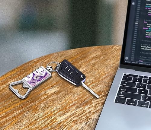 Miniatura 6 de WIRESTER Llavero de metal para abrebotellas, abridor de botellas de cerveza, llavero para cocina, bar, restaurante, fácil de transportar, mariposa