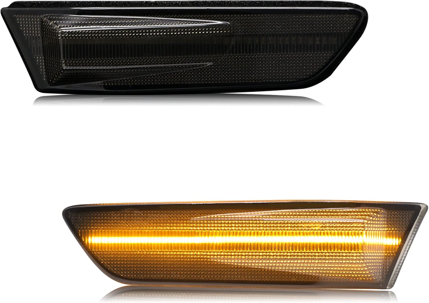 LED Side Marker Light Compatible with G35 Sedan Base X 2003-2006 /Skyline V35 Sedan 2001-2006, Front Bumper Sequential Amber Turn Signal Light White Parking Position Light