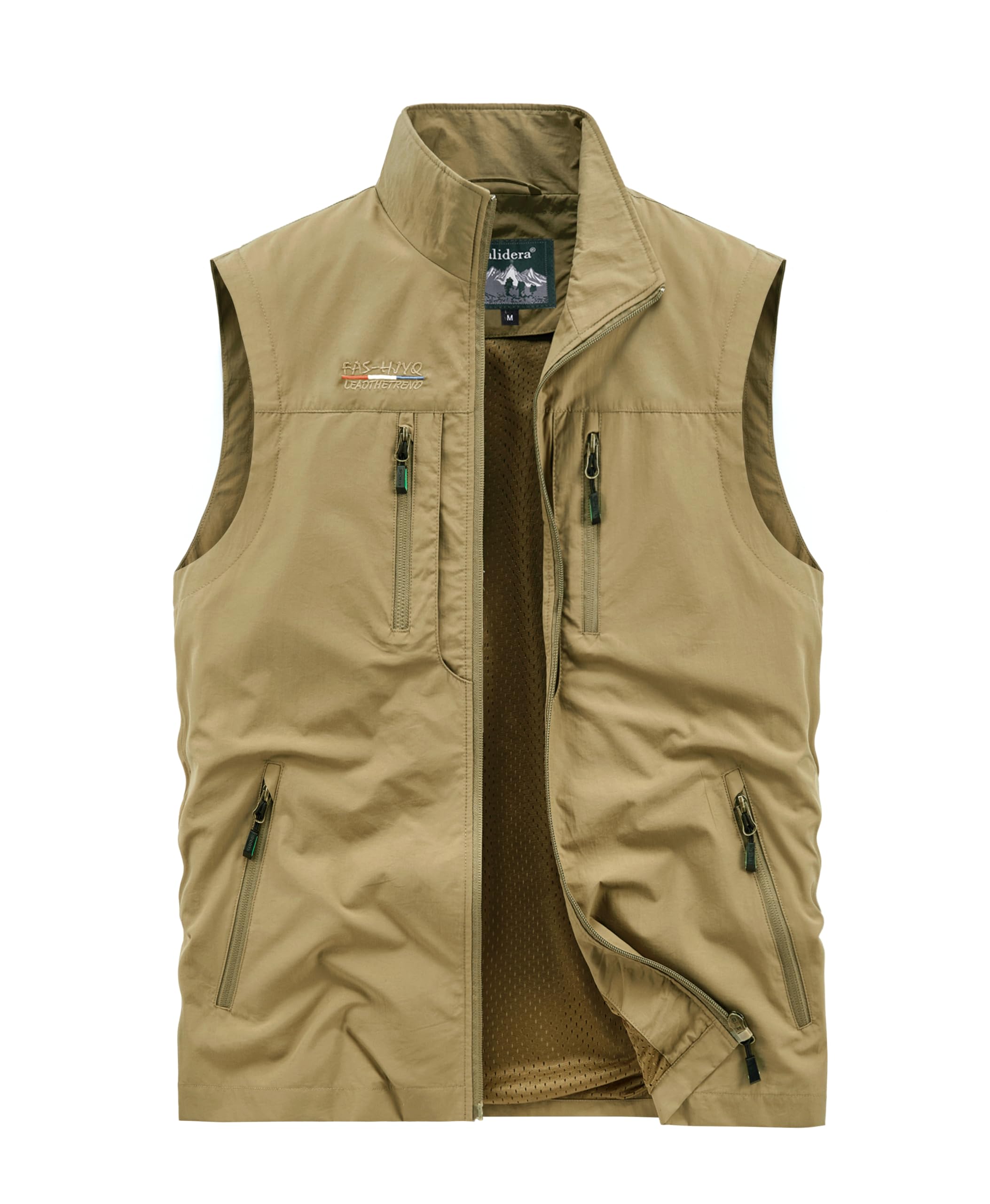 Oralidera Herren Outdoor Weste mit Vielen Taschen Anglerweste Safariweste Jagdweste Multifunktionsweste Freizeit Ärmellose Jacke Leicht Sommer Weste