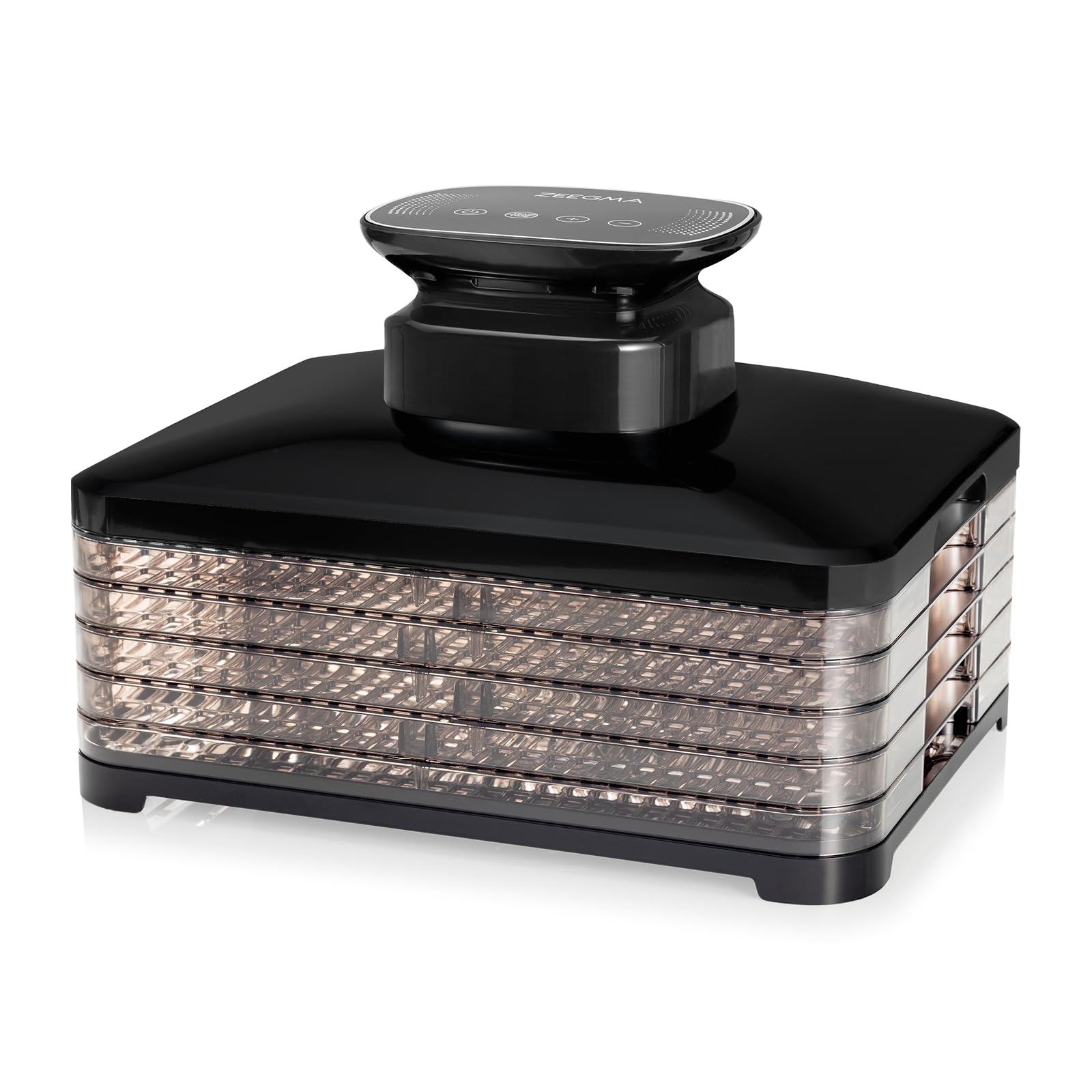 ZEEGMA DRY CHEF PRO Essiccatore Alimentare per Funghi Potenza 400 W, Essiccatore Frutta e Verdura, 5 Vassoi, Regolazione Temperatura 35-70˚C, Termocircolazione Timer fino a 72 h (Nero)