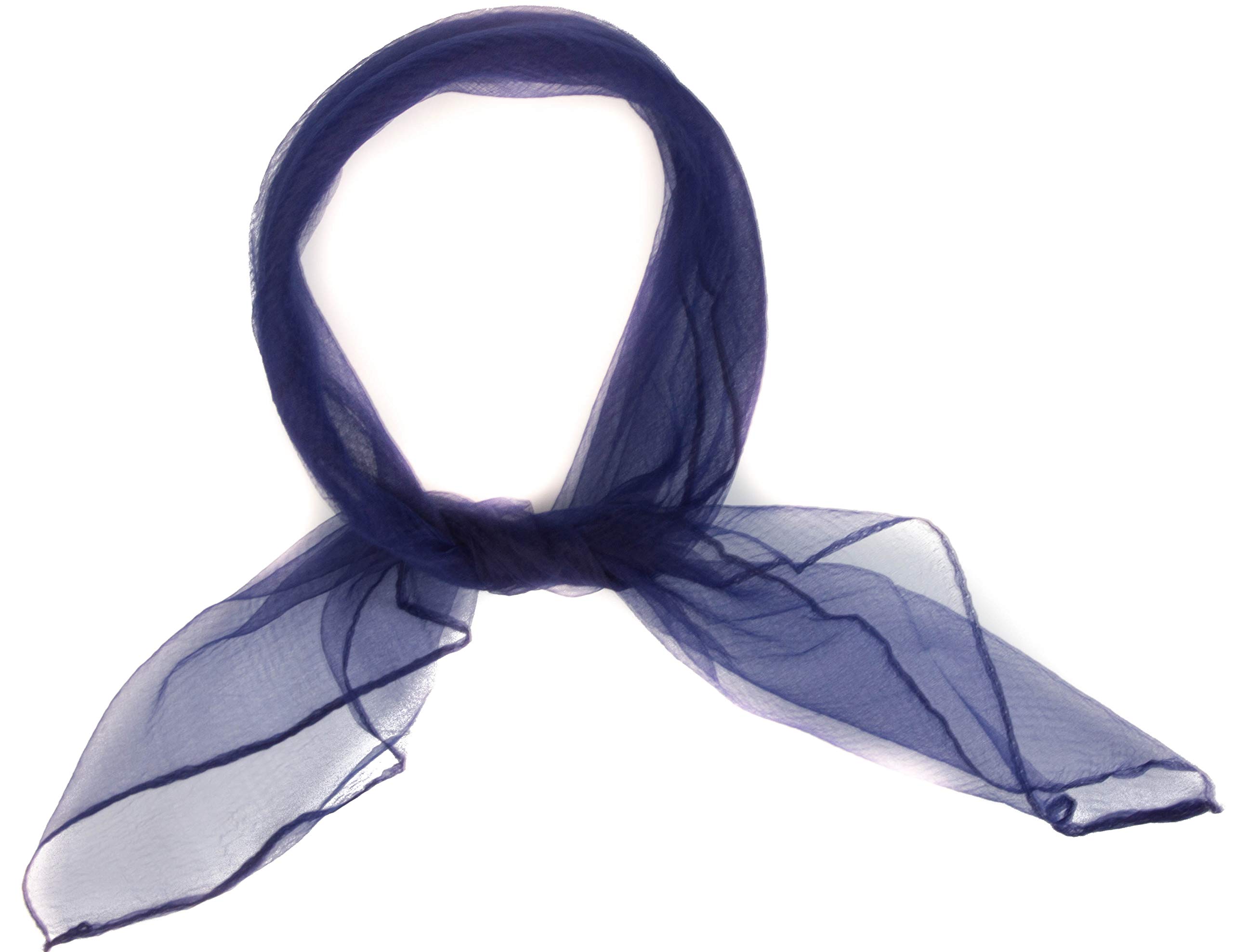 Mytoptrendz Girls Navy Mytoptrendz® Ladies Soft Thin Lightweight Sheer Square Chiffon Neck Tie Head Scarf Blue