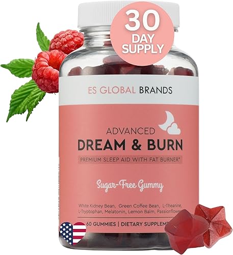 Dream & Burn | Gomitas quemadoras de grasa nocturnas, apoyo para dormir y suplemento para perder peso | Supresor adelgazante del apetito y
