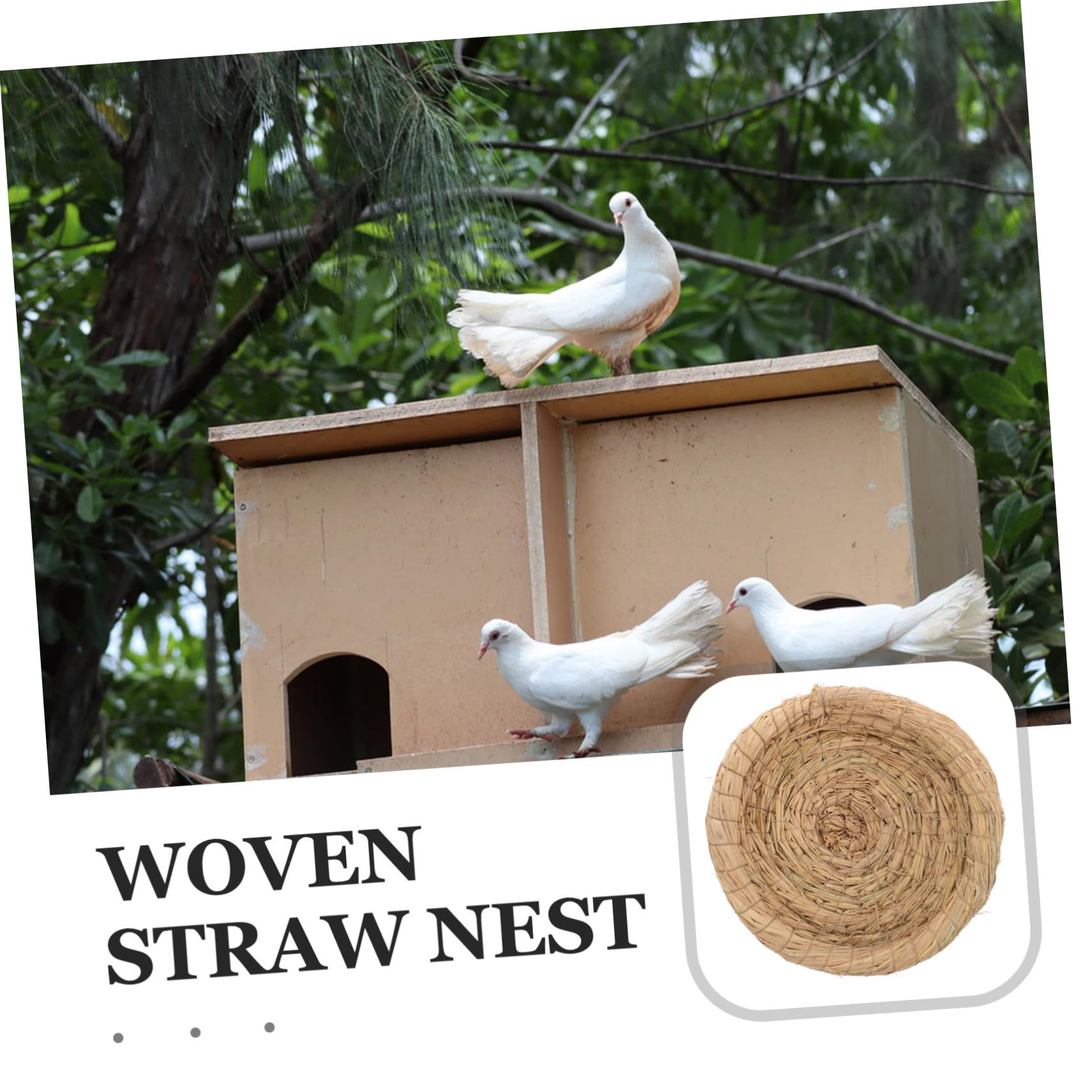 Abaodam 5 Stück-Pack Strohnester für Kleine Haustiere aus Natürlichem Stroh Bequeme Vogelnest Dekoration Leicht zu Reinigen als Schlafplatz für Kleintiere