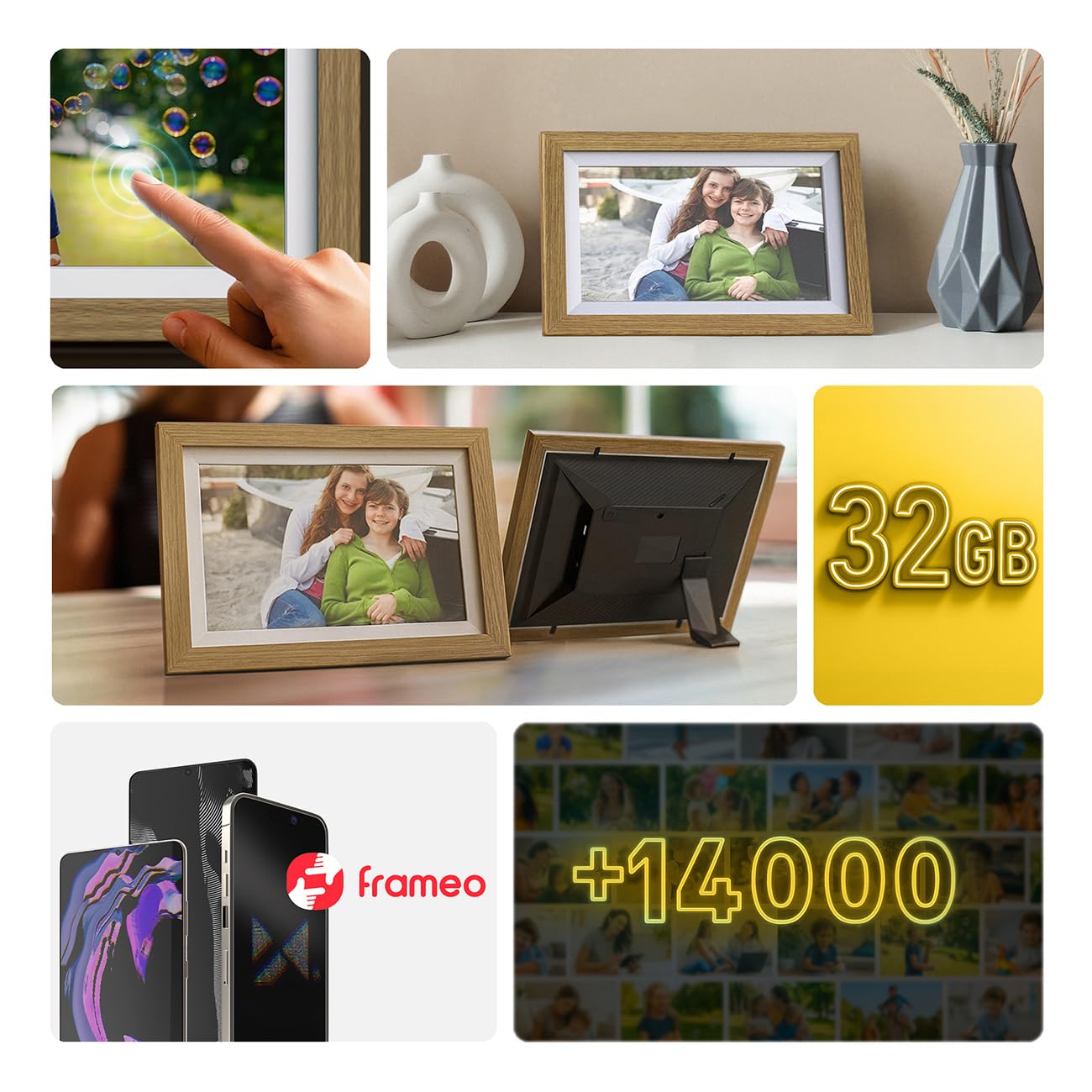 Cyfrowa ramka na zdjęcia 10,1 cala WiFi Frameo ekran dotykowy IPS HD 32 GB Wozinsky