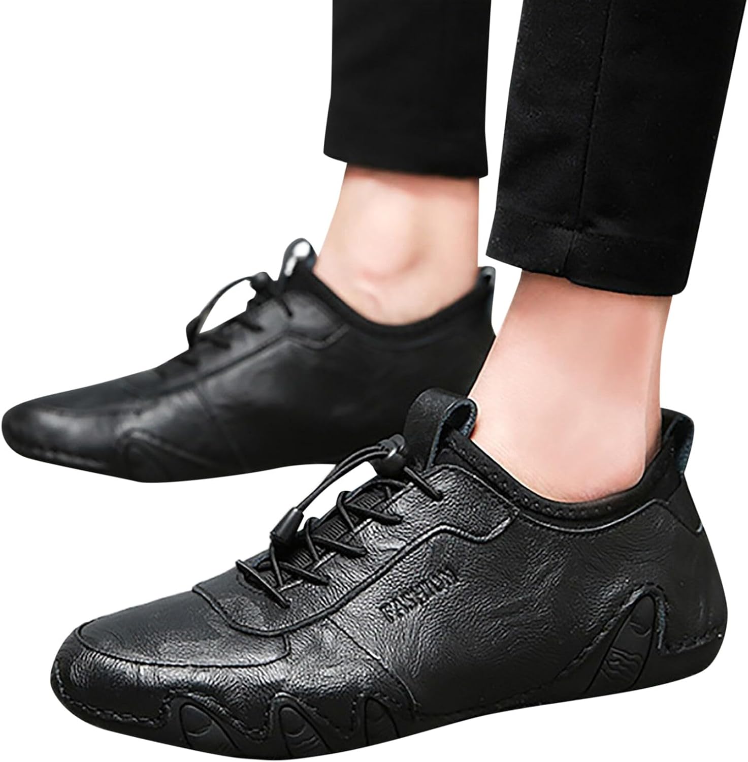 Barefoot Shoes Men Wide Toe Box Leather Shoes Gym Minimalist Weightlifting Cross-Trainer Running Hike Grounded Footwear - Image 2