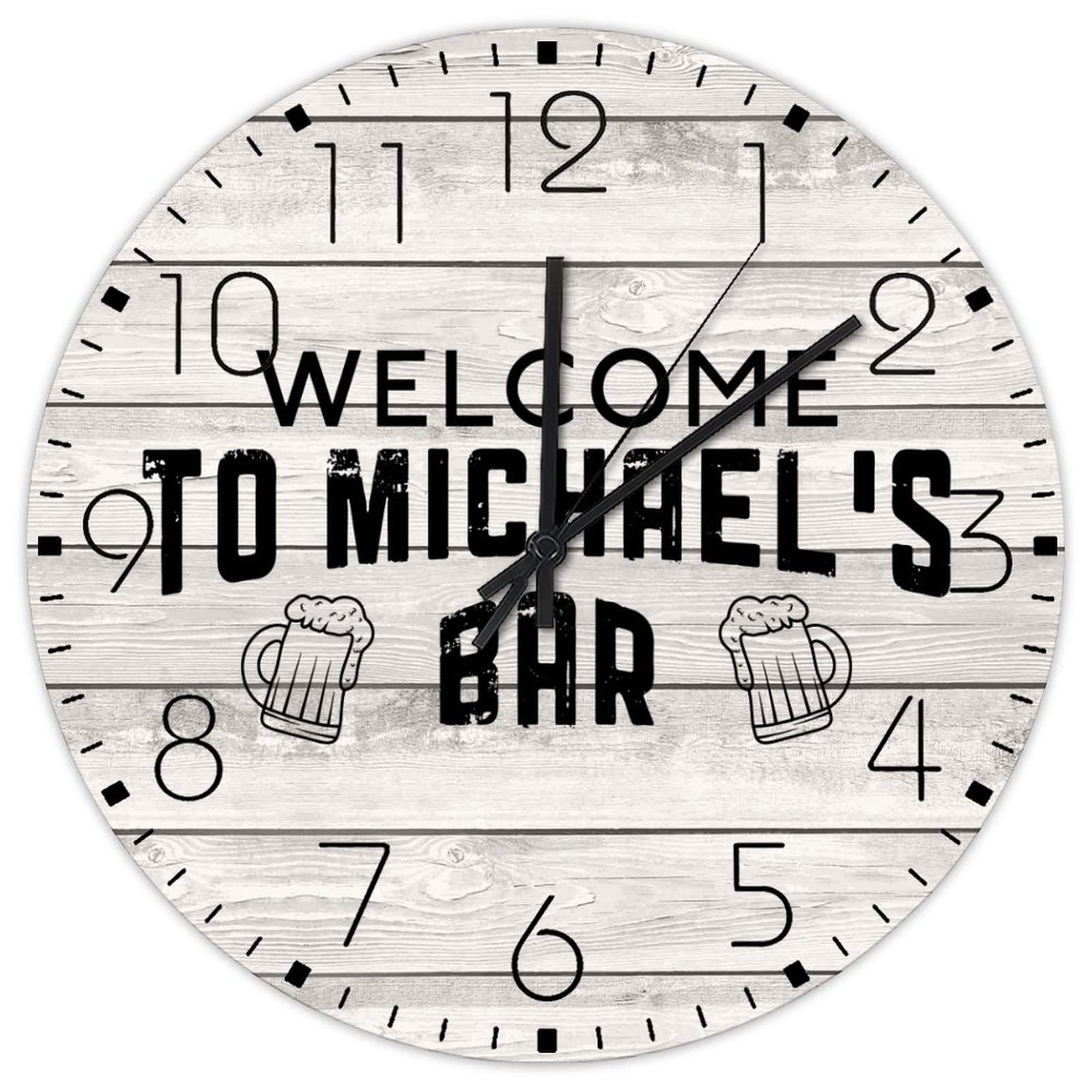 Horloge murale en bois 38 cm rustique et chic pour loft élégant