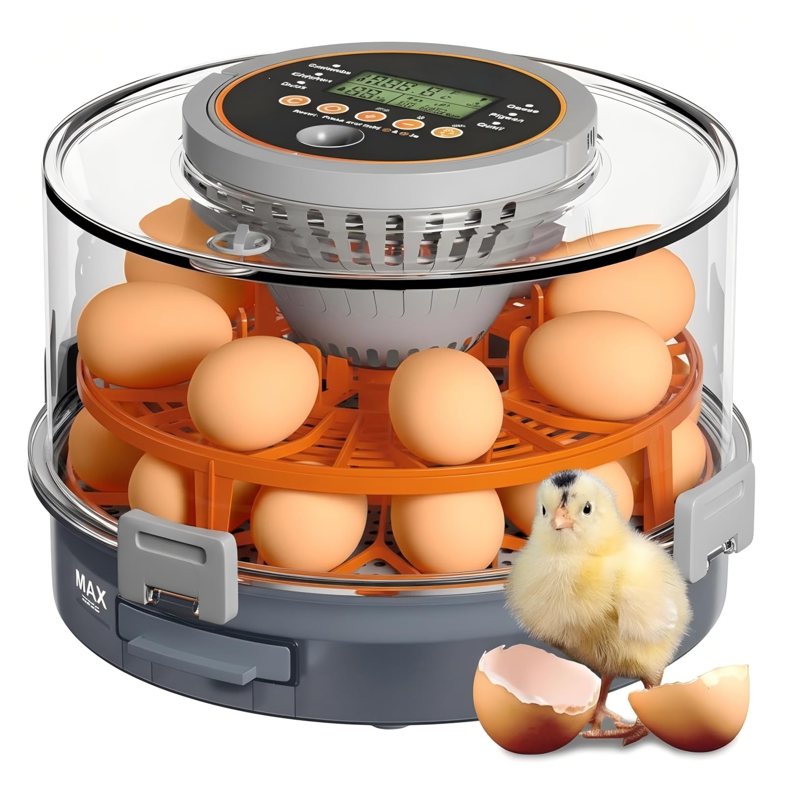 Incubadora Automática, Incubadora Totalmente Automática para 12/20 Huevos con Volteo Automático, Control Preciso de Temperatura y Humedad & Luz de Ovoscopio, Para Gallina Pato Ganso Paloma Codorniz