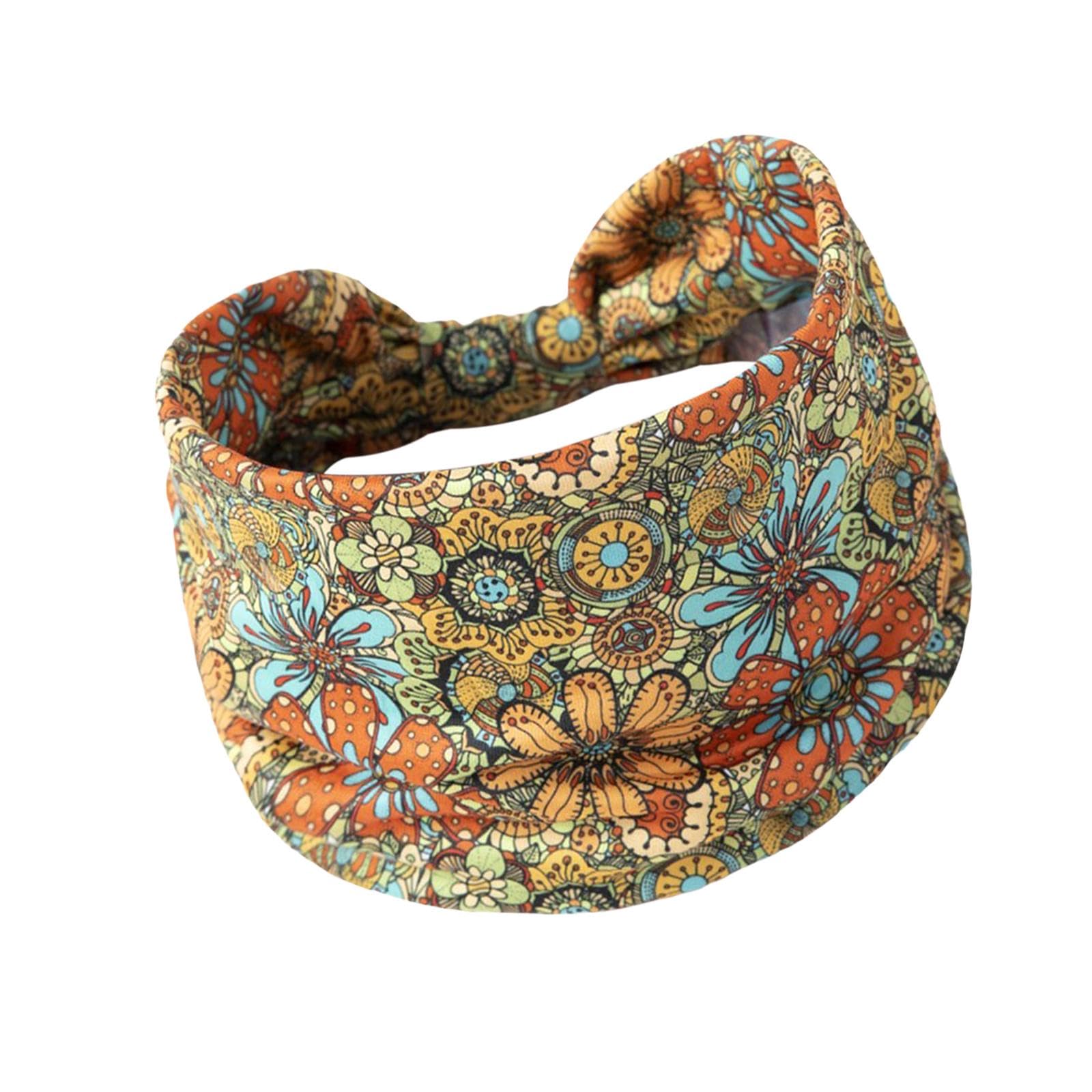 lyla Wide Headband for Women Boho Sweat Absorbing Portable Elastic Fashion Turban Style C-picture-16
