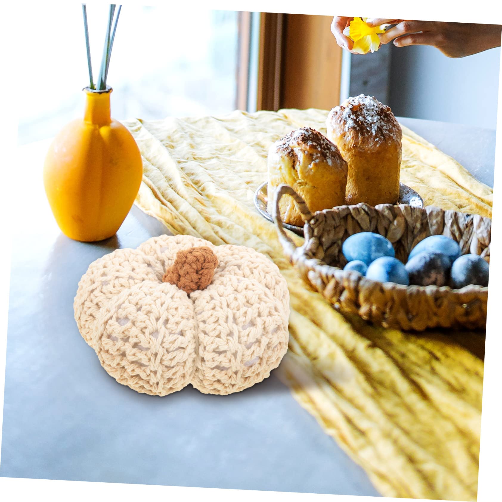 ABOOFAN 5stücke Woven Pumpkin Decoration Für Tischdeko Künstliche Kürbis-deko Für Herbstfestlichkeiten Und Kinderzimmer Stilvolle Und Praktische Herbstdeko Realistisch Und Vielseitig