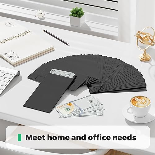 Vista 8 de CREGEAR Paquete de 200 sobres para efectivo, sobres de dinero para efectivo de 3.5 x 6.7 pulgadas, mini sobres para monedas autoadhesivos, papel