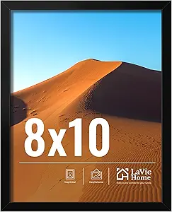 LaVie Home 8x10 Picture Frame for Wall Display, 8x10 Black Picture Frame with HD Plexiglas, 8 x 10 Poster Frame 1 Pack, Display Frame for Vertical or Horizontal, Classic Collection