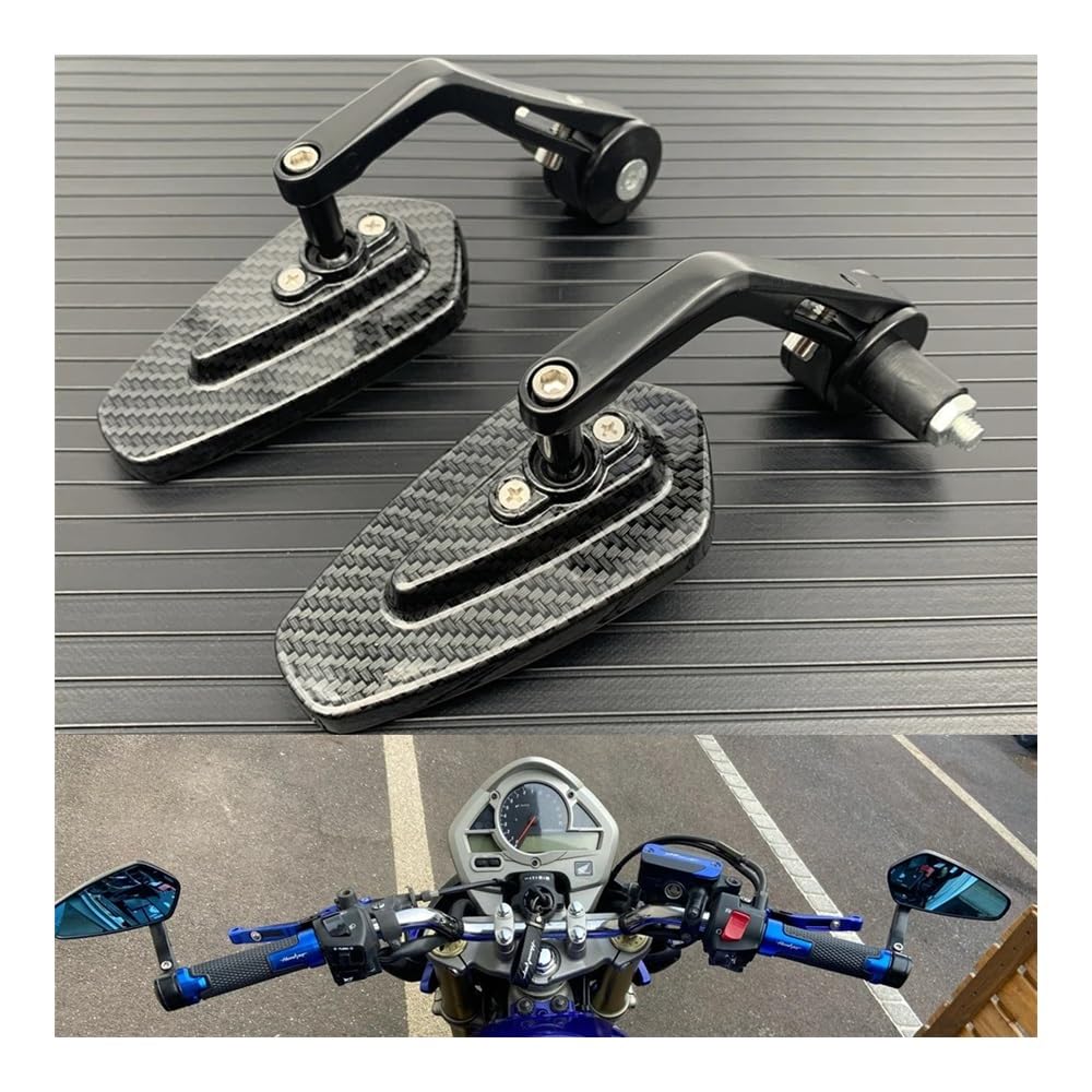 Moto specchietto retrovisore Carbonio Moto Bike Cruiser Per Chopper ATV 7/8 ''22mm Bar End Specchietto Retrovisore Laterale Per D&ucati Per A&prilia Per Victory
