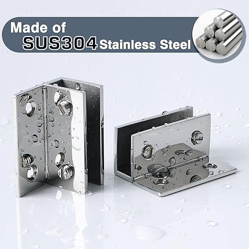 Miniatura 3 de Alise Soporte de estante de vidrio ajustable para puerta de ducha, soporte de abrazadera resistente para estantes de vidrio de 0.315-0.472 in,