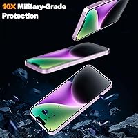 Vista 2 de YMHML Paquete de 3 protectores de pantalla de vidrio templado para iPhone 14, iPhone 13 Pro, [grado militar inastillable], protector de pantalla