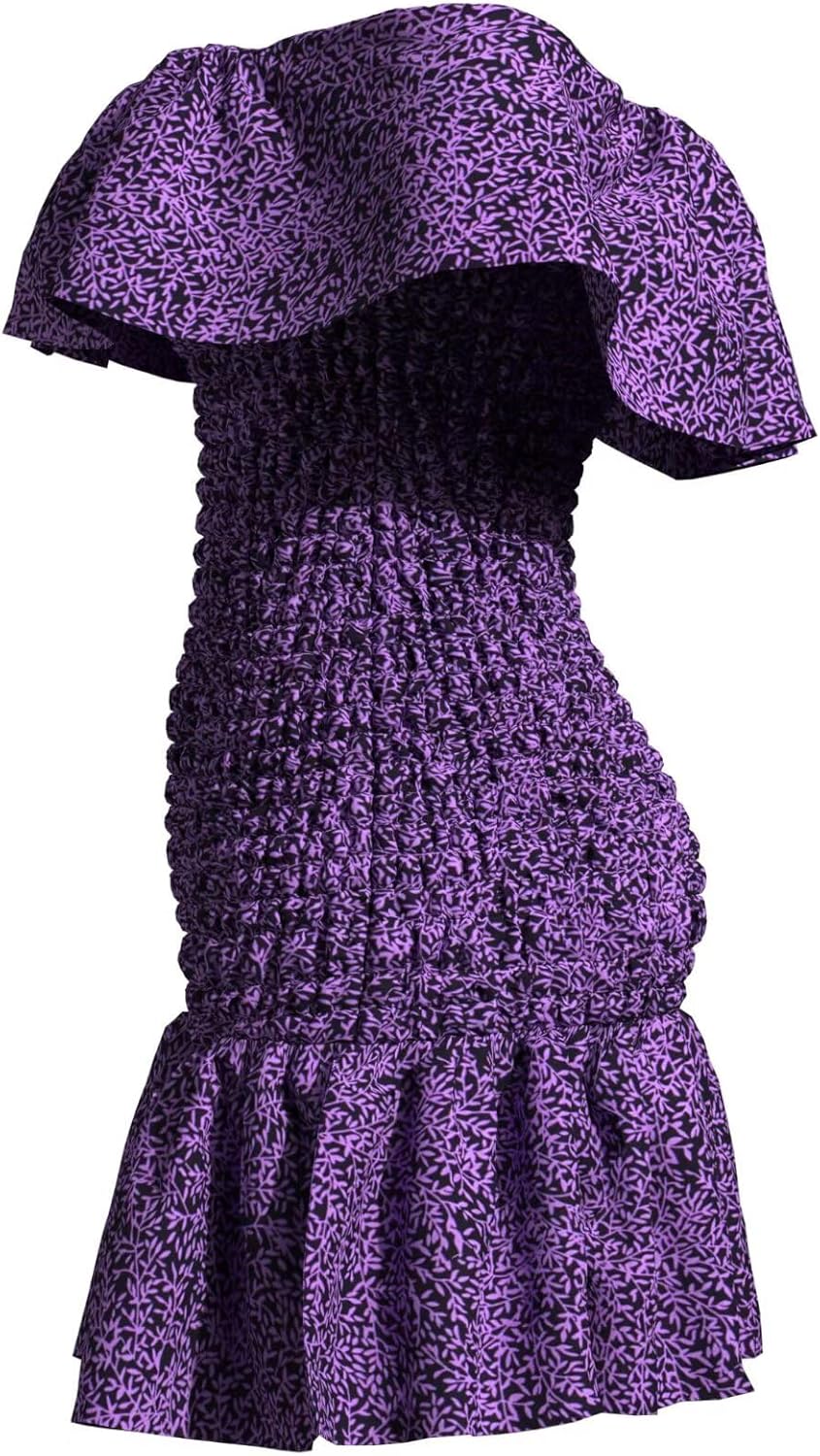 iooiooi Women's Bodycon Dress Off Shoulder Ruffle Elasticated Ankara Dresses Summer African Print Dresses - Image 5