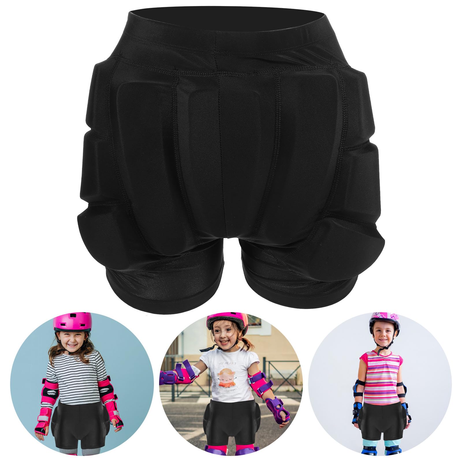 ifundom Protezione per L'anca Piccoli per Pattinaggio Cuscinetto Morbido Antiscivolo Traspirante Nero Xs (10-15 Kg) per Attività All'aperto