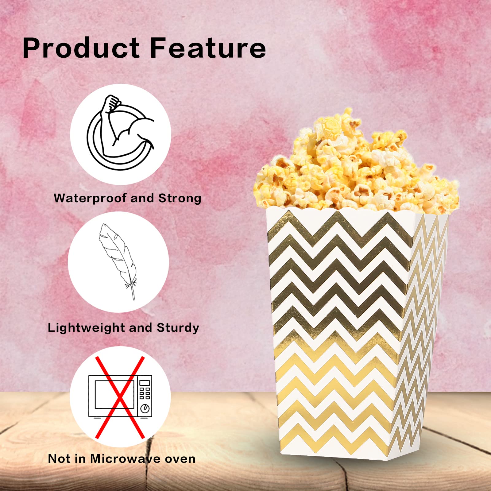 24 Stück Popcorn Boxen Popcorntüten Klein Candy Container Candy Boxen Papier Popcorn Tüten Pappe Snack Boxen für Partysnacks Bonbons Popcorn Geschenktüten Weihnachten