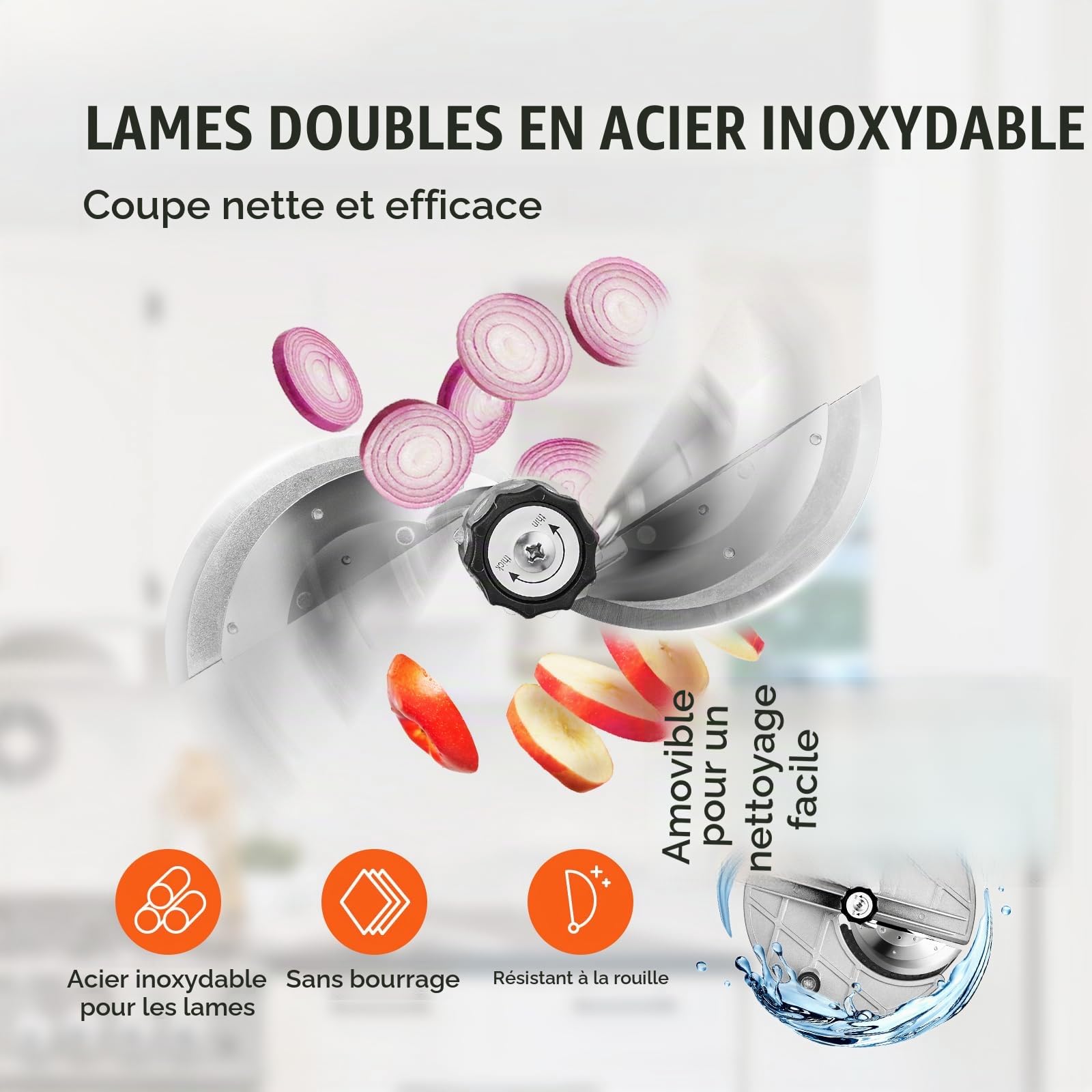 VEVOR Trancheuse Jambon Électrique 0-12 mm Épaisseur Réglable, Trancheur de Légumes Fruits Convertible en Manuelle, Machine à Trancher les Aliments Inox, Grand Port d'Alimentation pour Pomme de Terre