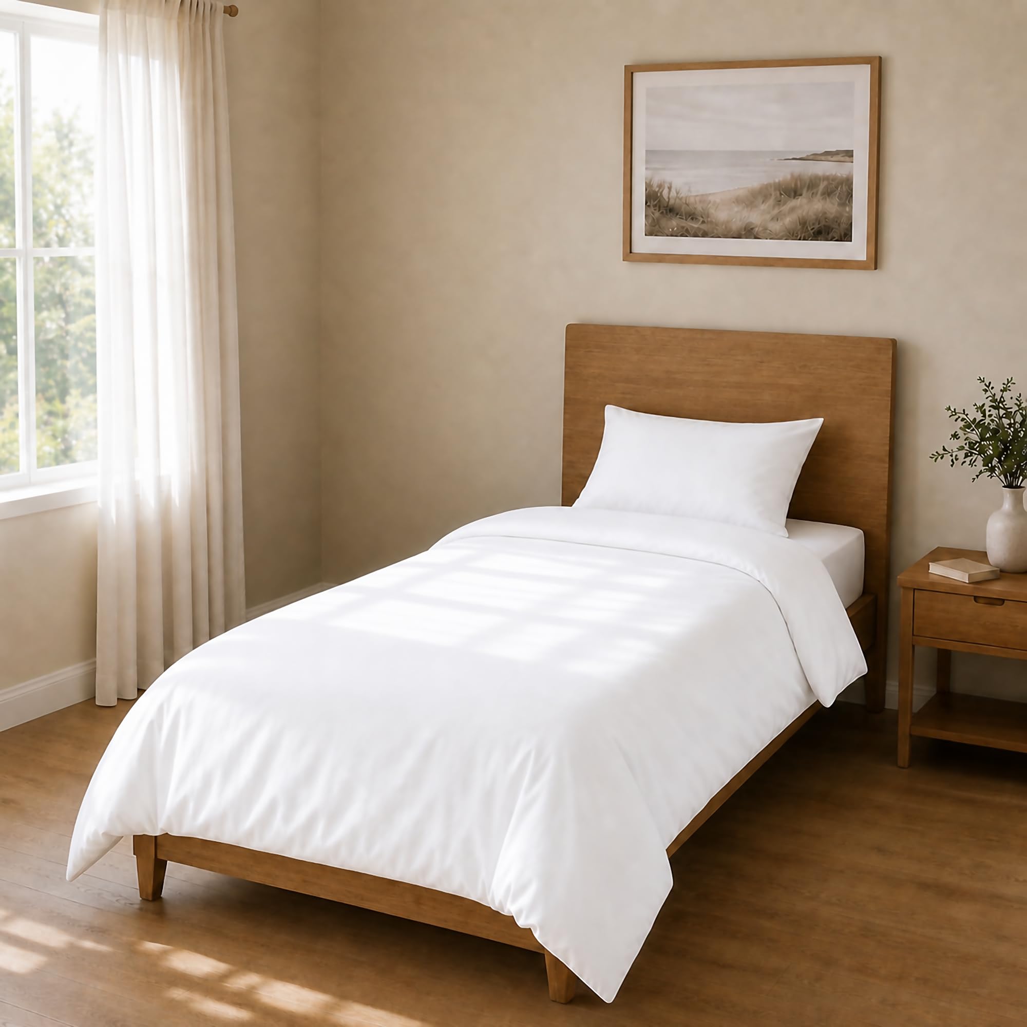 Homebliss Microfibre Bed Linen Duvet Cover 150 x 220 cm + 45 x 75 cm, 1 Piece, White