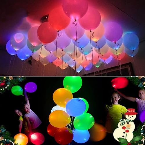 20 globos de luz LED, colores mezclados, parpadeantes, duran 24 horas que brillan en la oscuridad para cumpleaños, suministros de fiesta, boda,