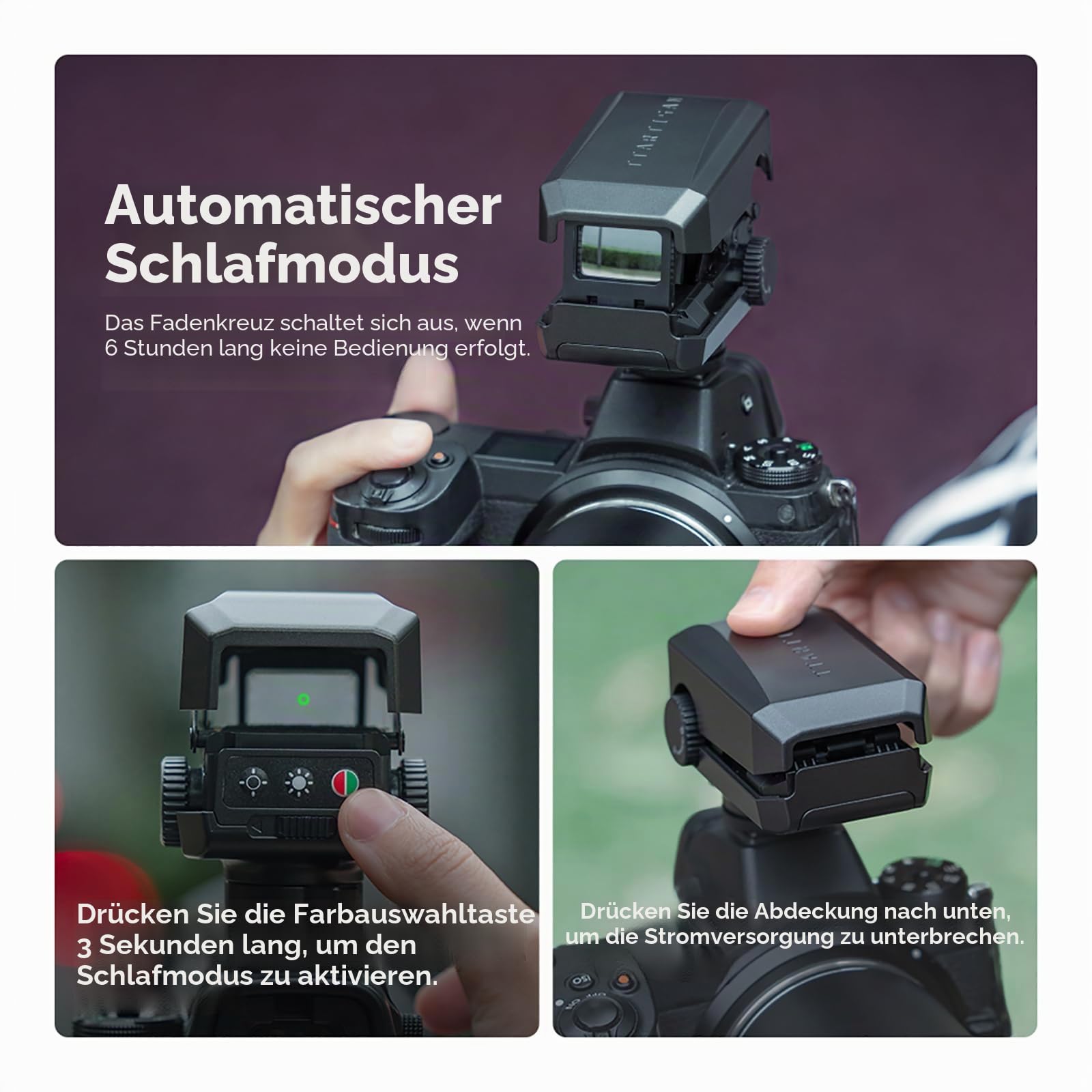 TTARTISAN Kamera Dot Sight für Telefotografie geringes Gewicht mit Kaltschuhhalterung (ohne CR2032-Batterie)