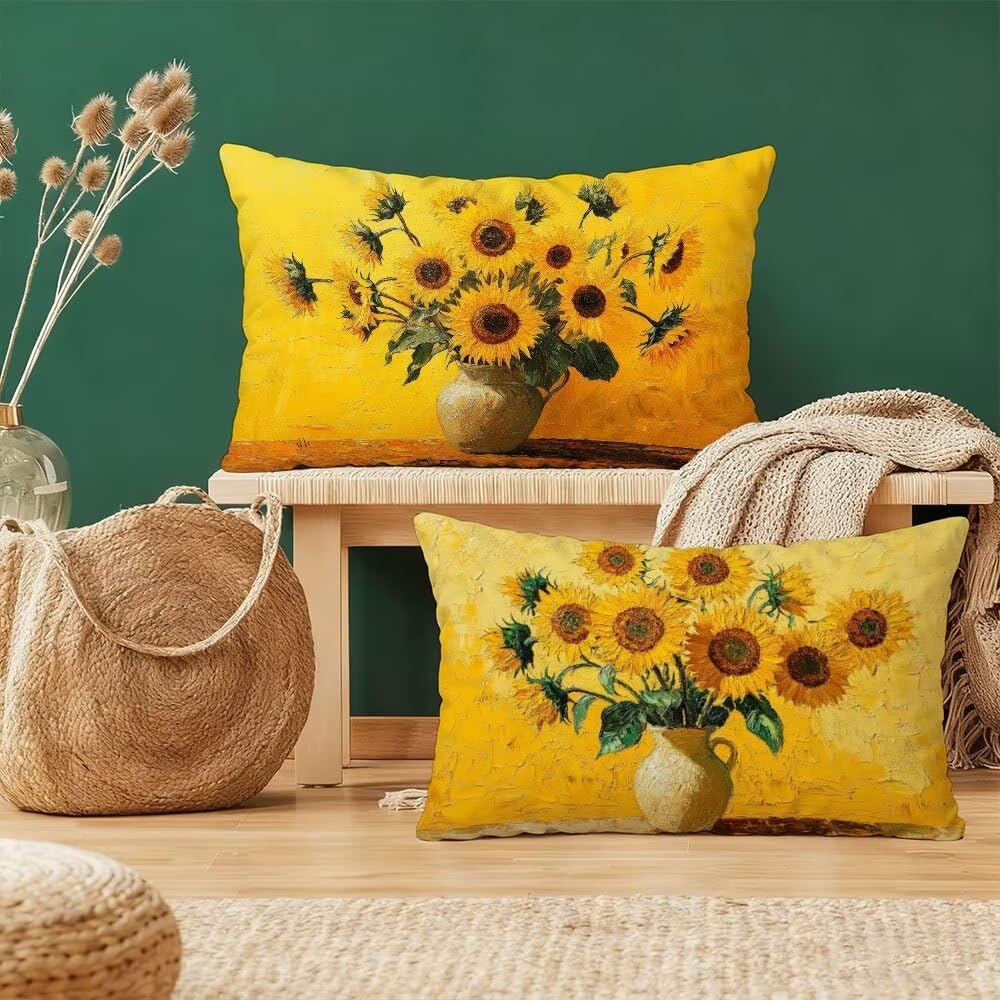 Housses de coussin 50x70cm jaune en velours, lot de 2 taies d'oreiller rectangulaires pour canapé