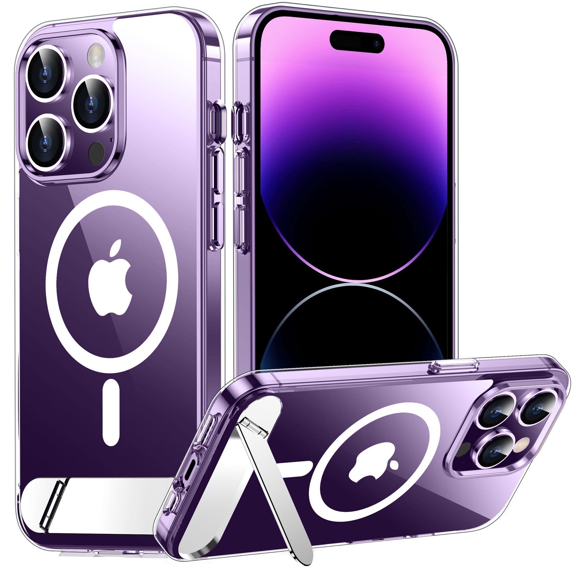 Temdan Magnetic Compatible with iPhone 14 Pro Max Case, [Built-in Invisible Kickstand][Compatible with MagSafe] [Military Grade Shockproof] Slim Thin Phone Case for iPhone 14 Pro Max 6.7"
