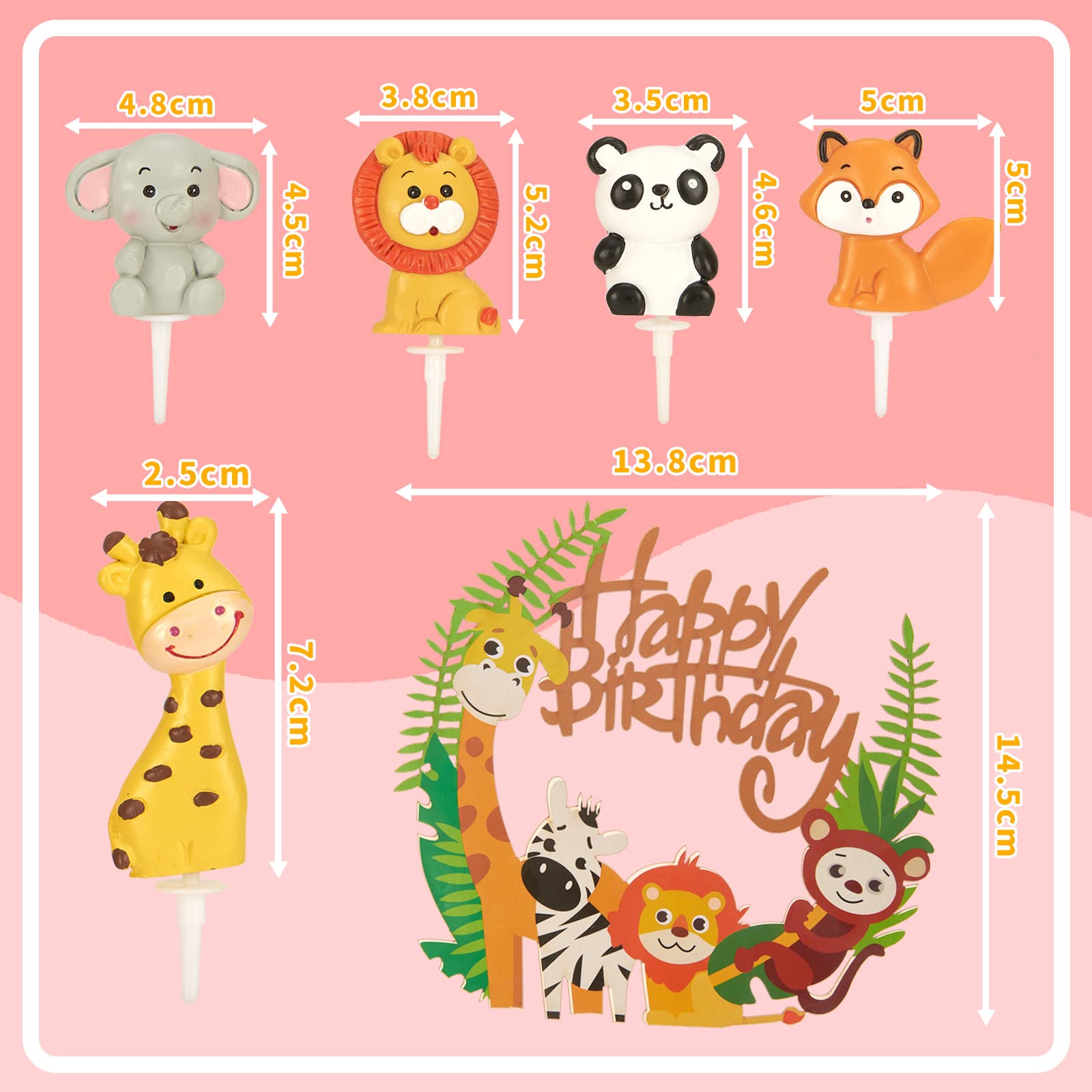 100 Pièces Confettis Décoratifs Anniversaire Jungle, Animaux De La