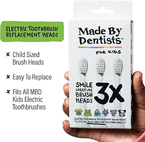 Miniatura 5 de Made by Dentists Cepillo de dientes eléctrico para niños, cepillo de dientes vibratorio recargable con temporizador, incluye 6 cabezales de